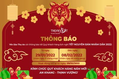 Thông Báo Lịch Nghỉ Tết Nhâm Dần 2022 